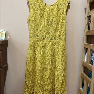 Lulus Lace Sleeveless Dress - marigold, size medium